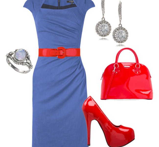 Синие Платье С Красными Цветами